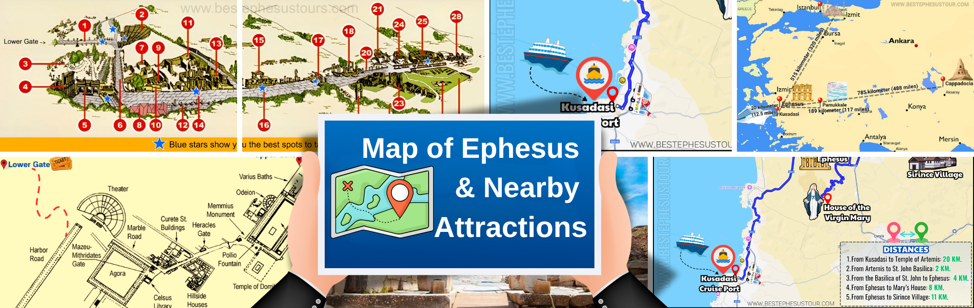 Map of Ephesus & Nearby Attractions